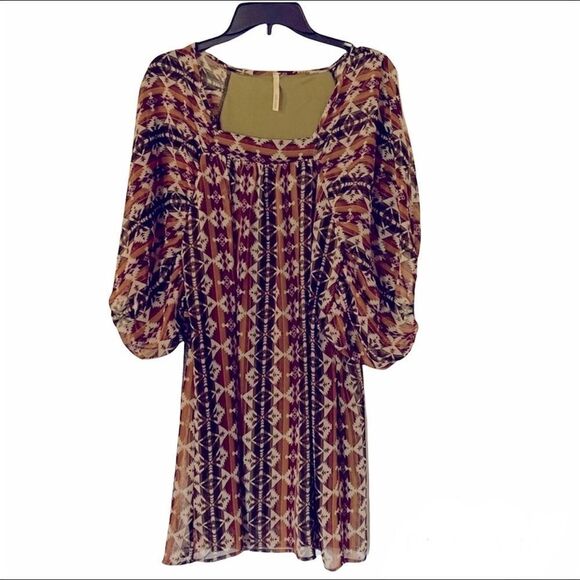 Hello miss tunic dress - one size - retro hippie boho bohemian 60’s 70’s - Picture 1 of 3